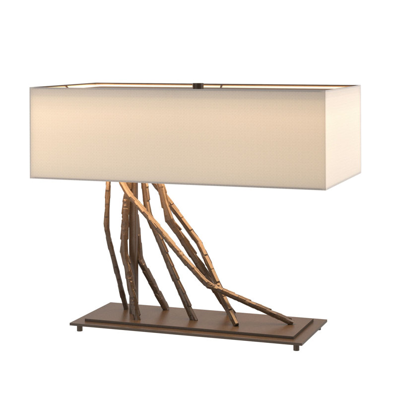 Brindille 16.5" Table Lamp, Flax, Bronze