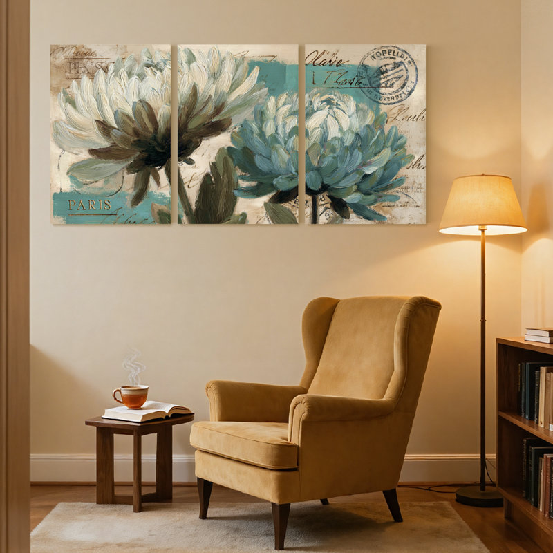 Plantes et fleurs, ensemble de 3 reproductions d'art sur toile, Paris, H 30 po x l 60 po