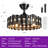 17.8" 7-Blade Glam Crystal Black Metal Cage Ceiling Fan with Light, Reversible DC Motor, Remote Control, Height Adjustable