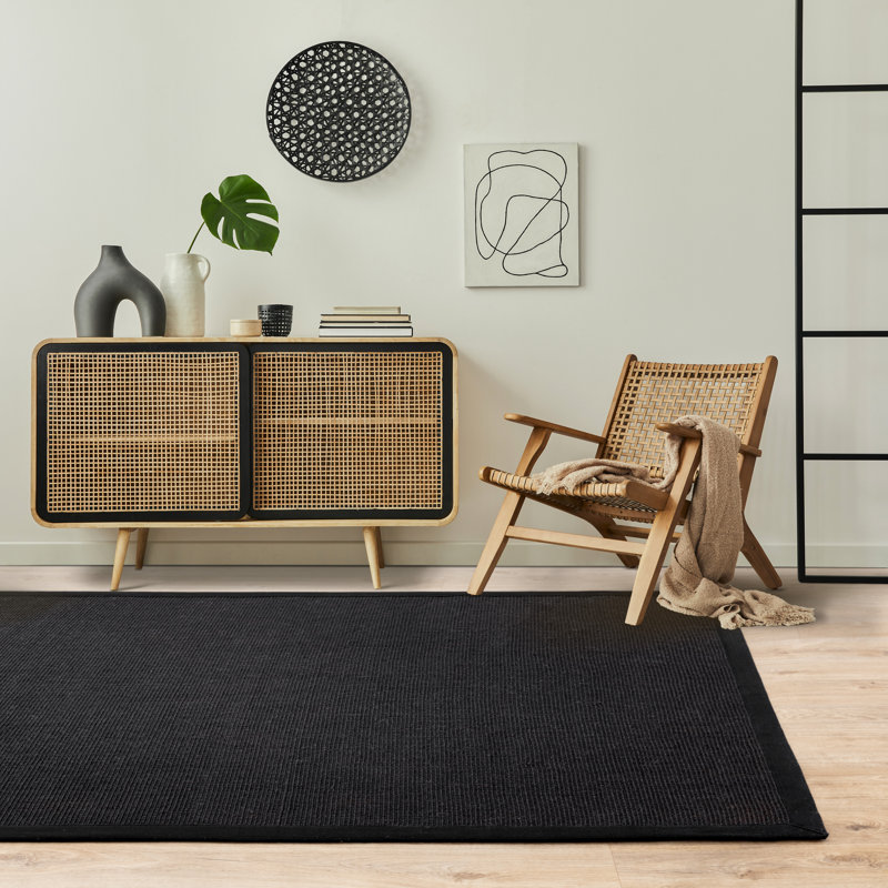 Essie Sisal Black Rug, Rectangle 120 x 180cm