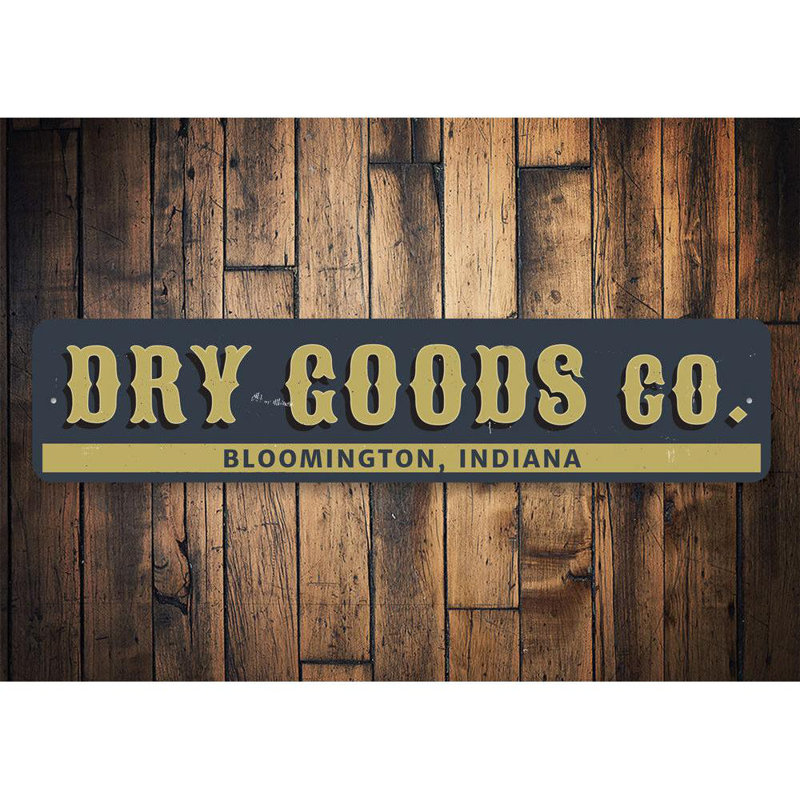 Plaque en aluminium Dry Goods Company, H 4 po x l 18 po x P 0,04 po