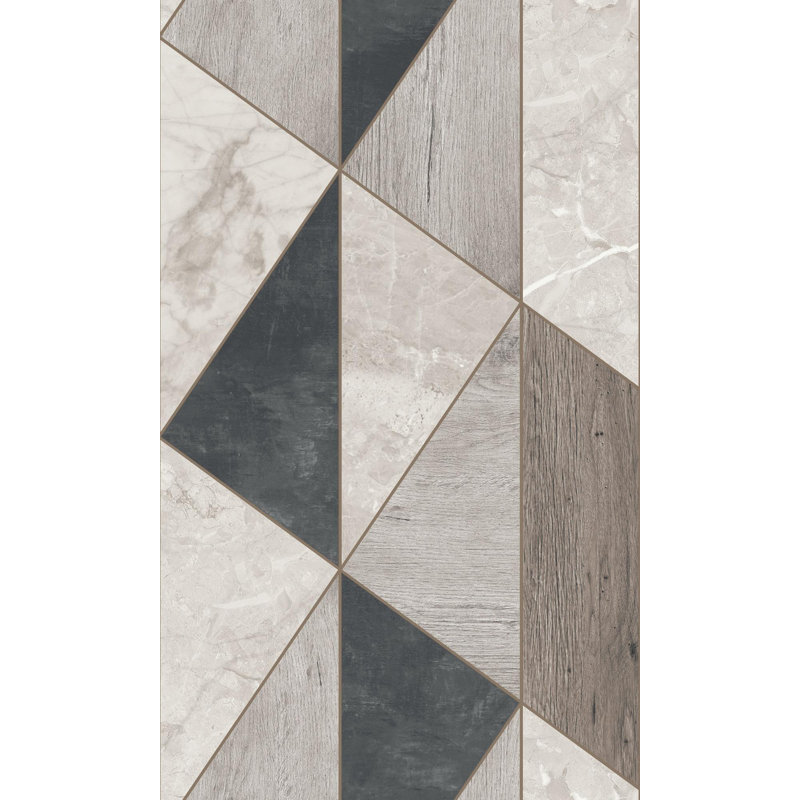 Papier peint gris à panneau géométrique, Gris