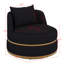 Fauteuil demi-tonneau rembourré Modern Velvet, fauteuil d'appoint pivotant à 360 degrés avec coussin de siège-1976469221