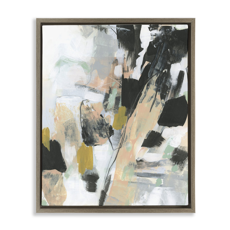 "Abstract Paint Steaks", art mural encadré flottant par June Erica Vess, Cadre flottant orme Montalcino, H 21 po x l 17 po