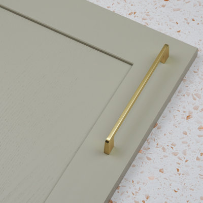 160mm Brushed Brass Slim Curved D-Bar Handle