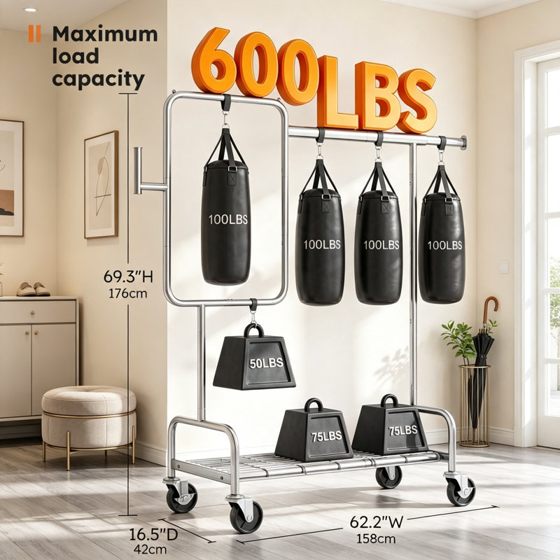 158cm Adjustable Portable Wardrobe