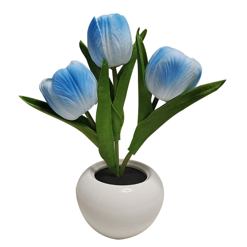 Lampe de table à DEL en forme de fleur en forme de fleur à DEL, Blue