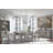 Extendable Rectangular Dining Table With 4 Side Chairs 2 Host Chairs Bench And Buffet-111030721