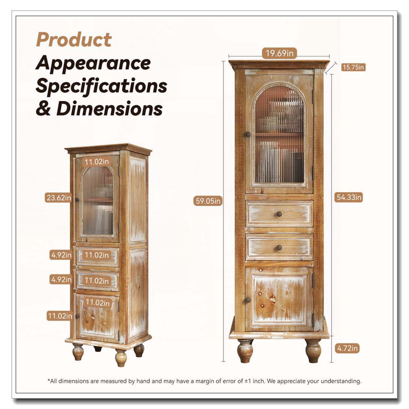 Armoire de rangement Farmhouse, Blanc ancien