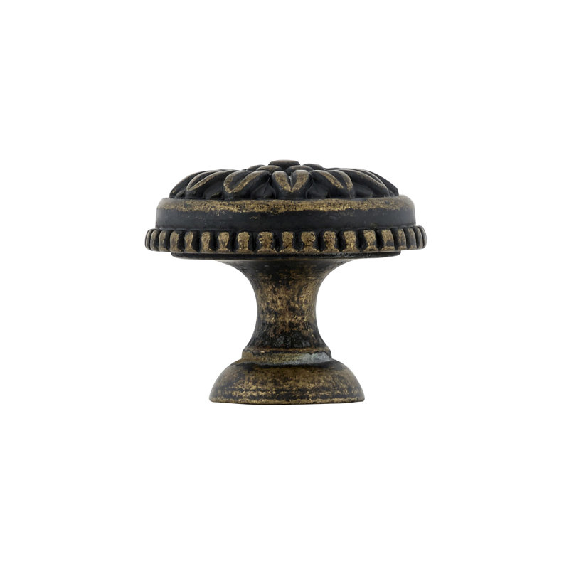 Poignée ronde Louis XV, Antique English, H 1,2 po x L 1,1875 po x l 1,1875 po