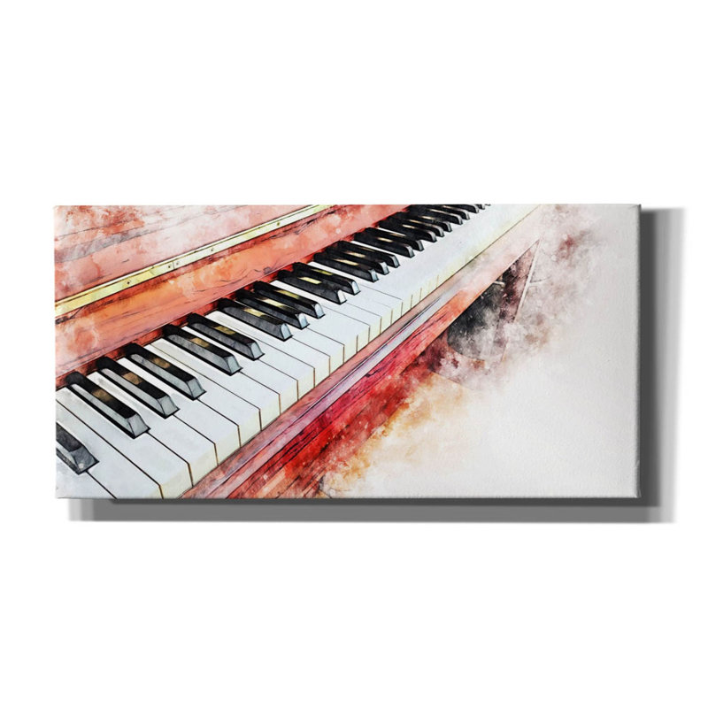 «Red Piano» par Epic Portfolio, art mural sur toile, H 30 po x l 60 po x P 1,5 po