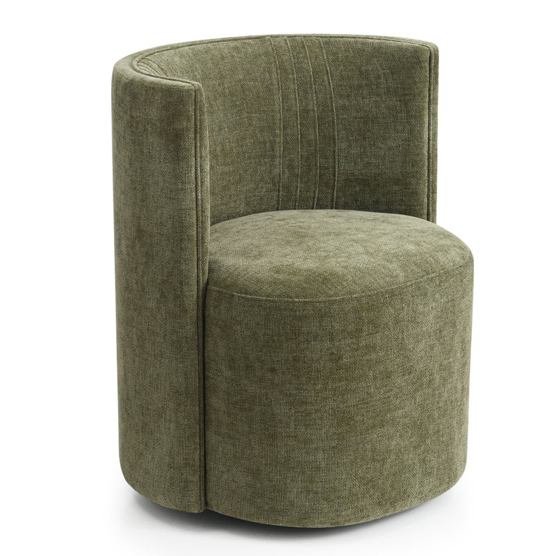 Chaise de bureau rembourrée en tonneau avec roulettes pour le bureau personnel, Vert