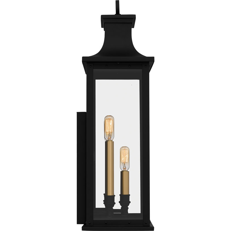 Lanterne murale d'extérieur 3 lumières Abernathy, Noir mat