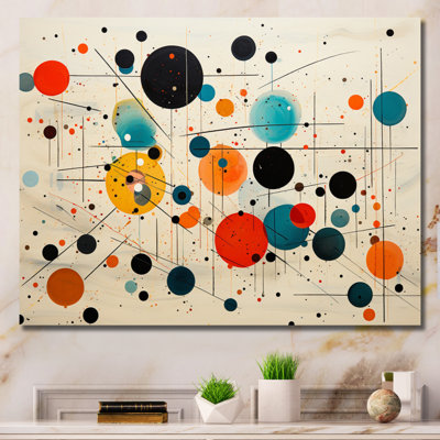 «Orange Orange Mid Century Geometric Abstractions II», reproduction sur toile encadrée
