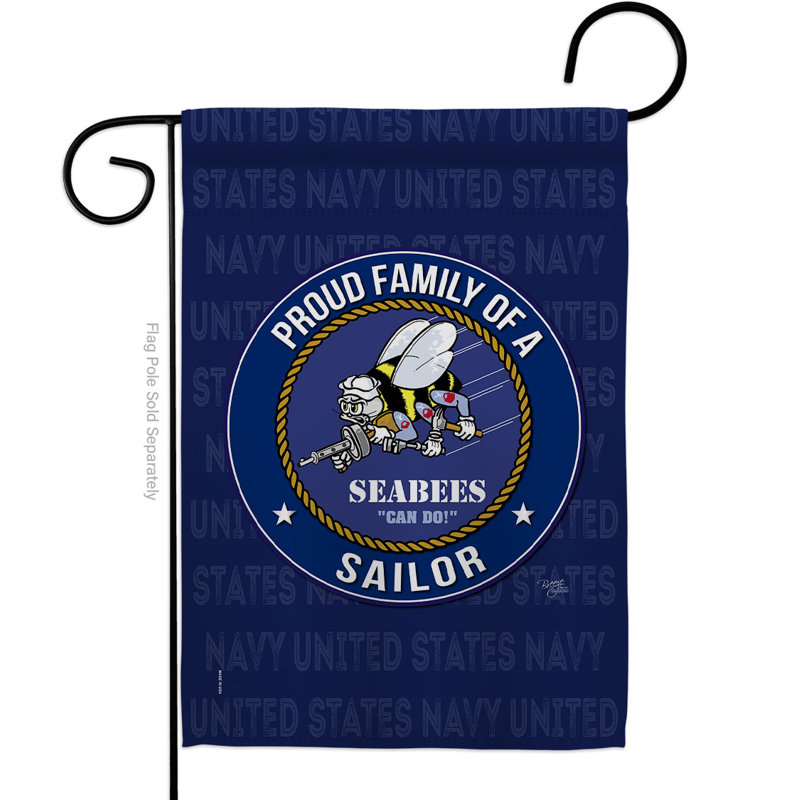 Drapeau de jardin 18,5 x 13 po Seabees Proud Family