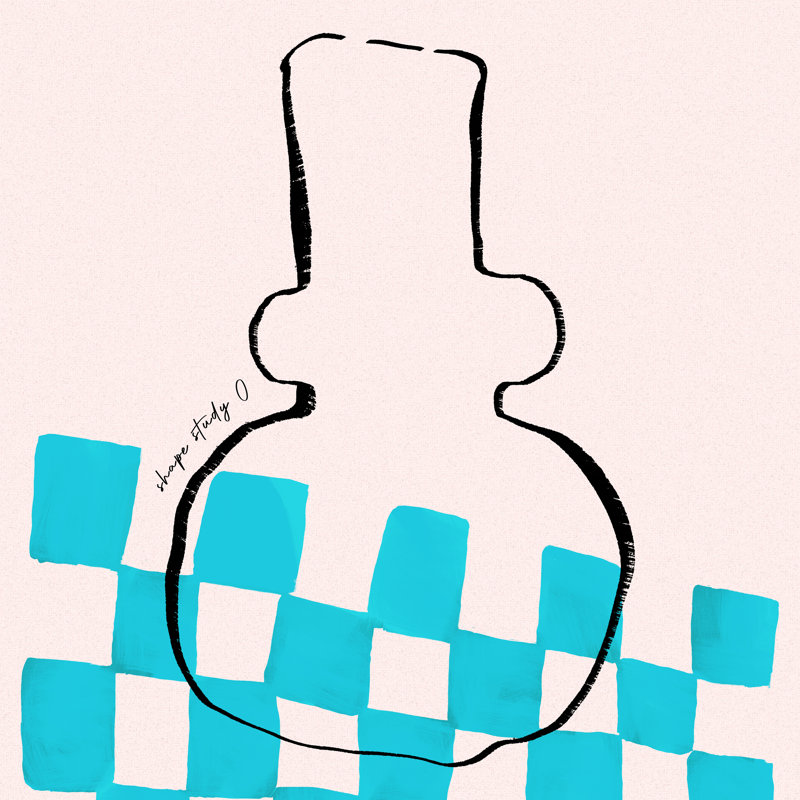 «Vase Shape Study» par Maria Carolina Espindola - reproduction d'art sur toile tendue, H 20 po x l 20 po, Non