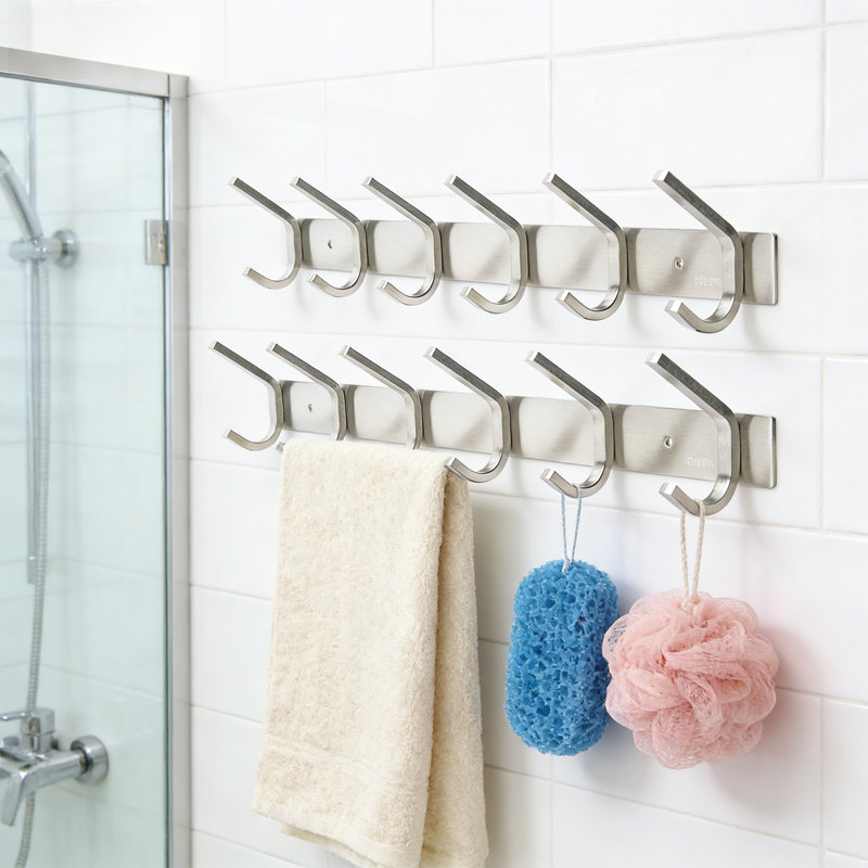 Portemanteau surélevé en acier inoxydable 304, finition satinée, solution de rangement et d'organisation pratique pour la chambre à coucher et la salle de bain