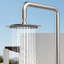 Douche d'extérieur autoportante en acier inoxydable H 87 po avec pomme de douche à effet de pluie et douche à main avec contrôle de la température H 87 po-126724169