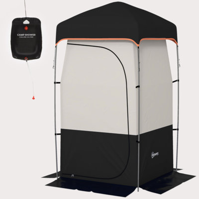 Outsunny Portable Shower Tent, Privacy Shelter, Camping Dressing Changing Tent Room With Solar Shower Bag, Floor And Carrying Bag