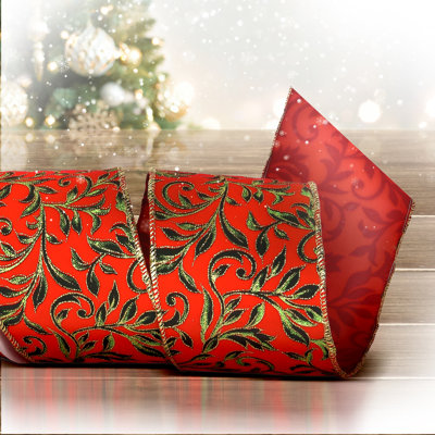 Vine 4'' Fabric Plants & Flowers Ribbon