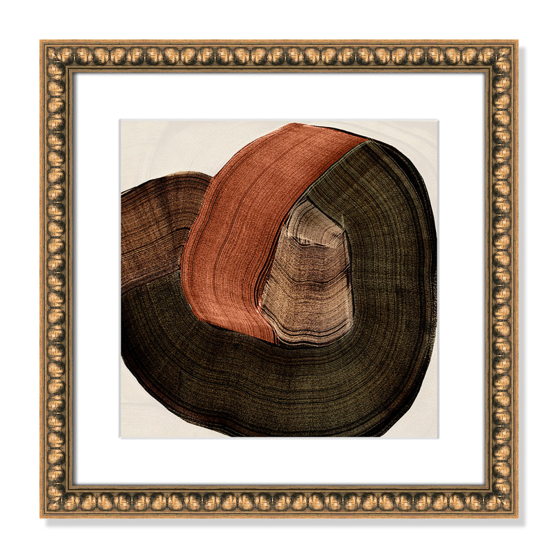 «Folded Earth II» par , Imprimé mat, Perles de feuilles dorées, 18'' W x 18'' H