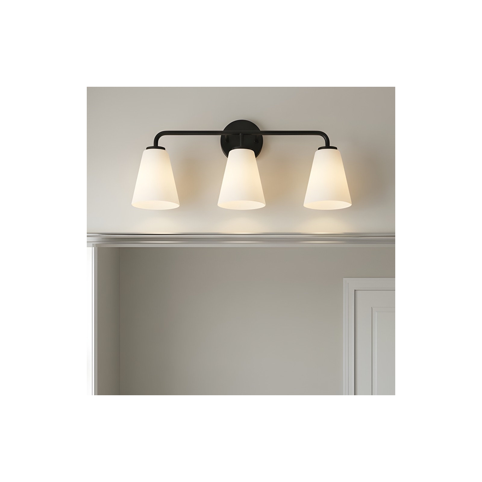 Senda One Light Vanity, Midnight Black, 3, White