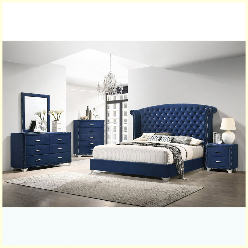 Table de chevet 2 tiroirs Pacific Blue