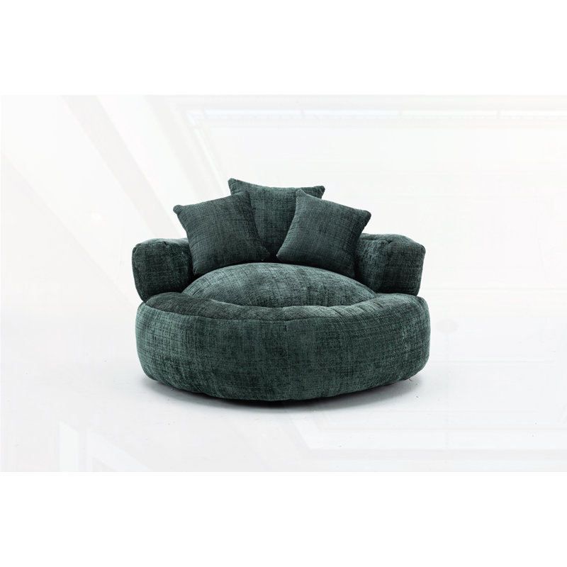 Canapé à billes avec housse en chenille ultra doux, Vert
