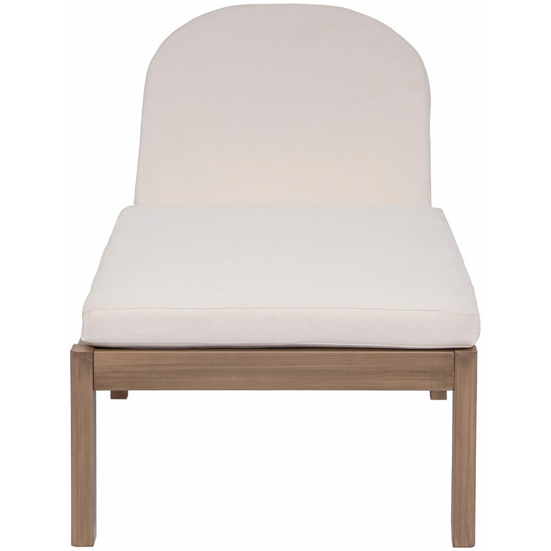 Newport Glenmore Water Resistant Fabric Upholstered Outdoor Patio Lounge Chair with Protective Cover Included, Cream