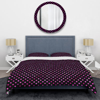 Pink And Purple Abstract Dot Dots Duvet Cover