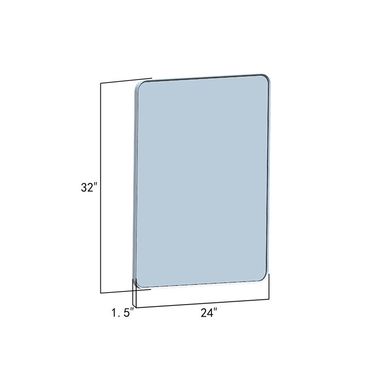 Ortegon Metal Flat Wall Mirror, Brushed Gold, 32" x 24"