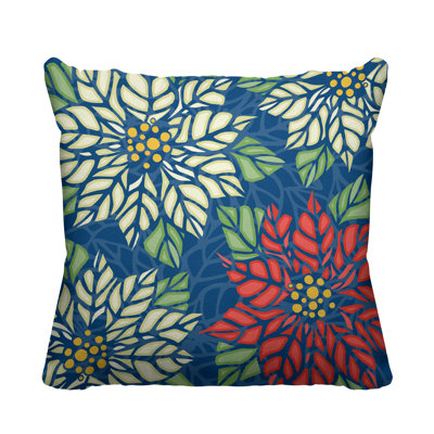 Coussin décoratif intérieur / extérieur Christmas Poinsettia