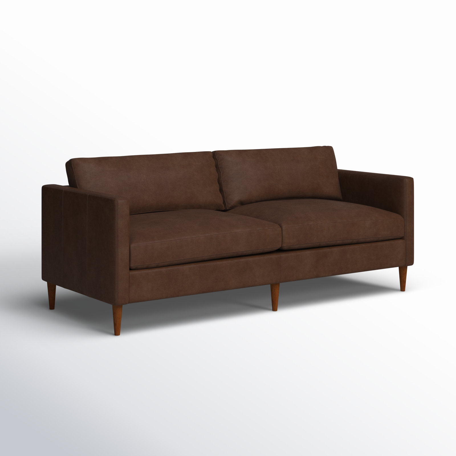 Clifford 87" Genuine Leather Custom Sofa, Bistro Rustic