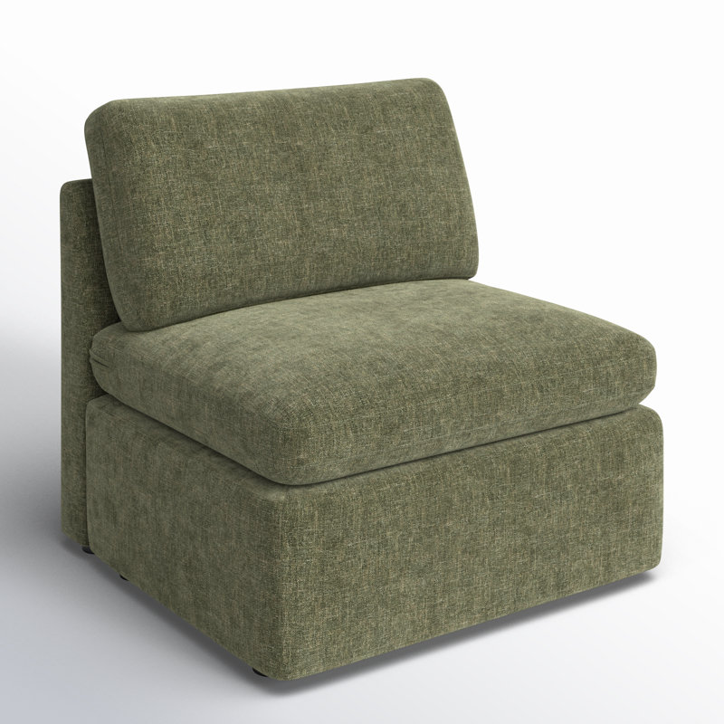 Winfree 34'' Upholstered Armless Chair For Sectional Sofa, Green