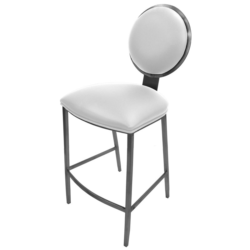 Ireoluwa Upholstered Counter Stool with Metal Frame, White, Extra Tall (35” Seat Height)