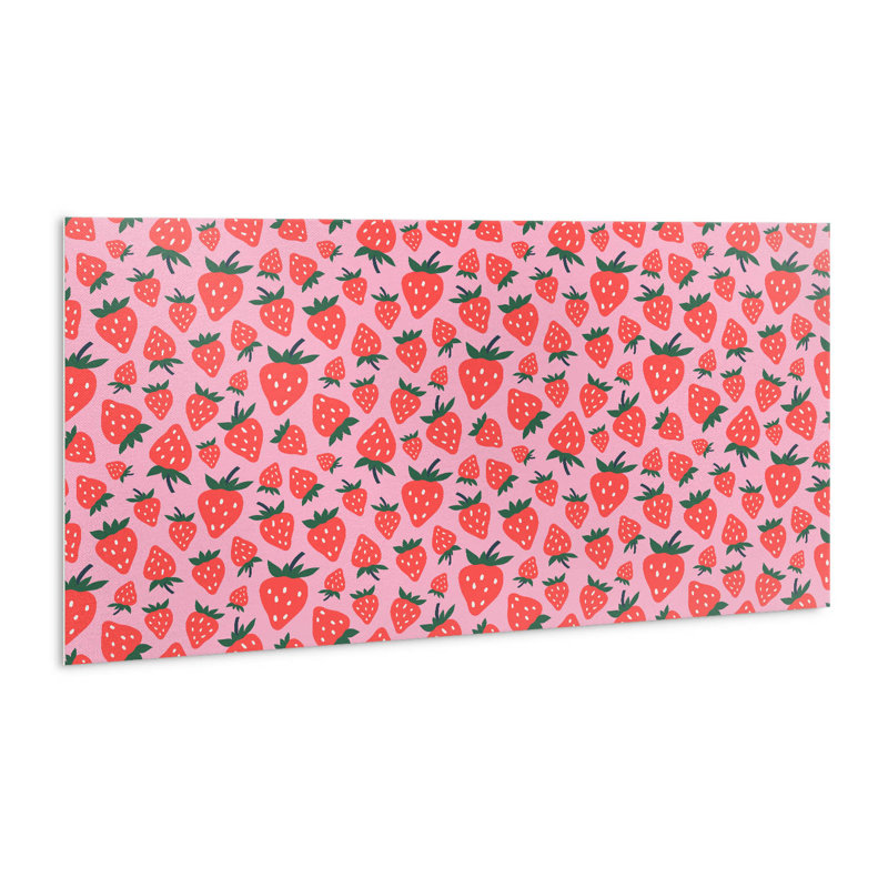 Self Adhesive Vinyl Splashback Wall Panel Sticker Tile Peel Stick 100x50 cm Cartoon strawberry