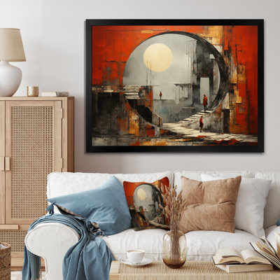 " Orange Gray Tunnel Surreal Passage Collage "