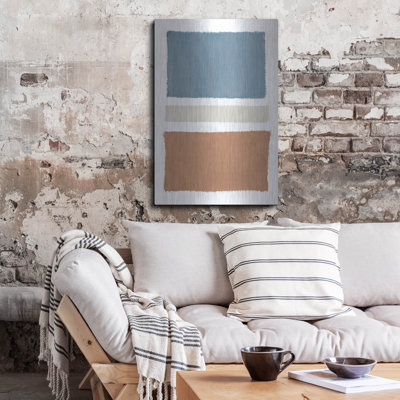 «Warm Painted Weaving 5» par Piper Rhue, art mural en métal, 24 po x 36 po