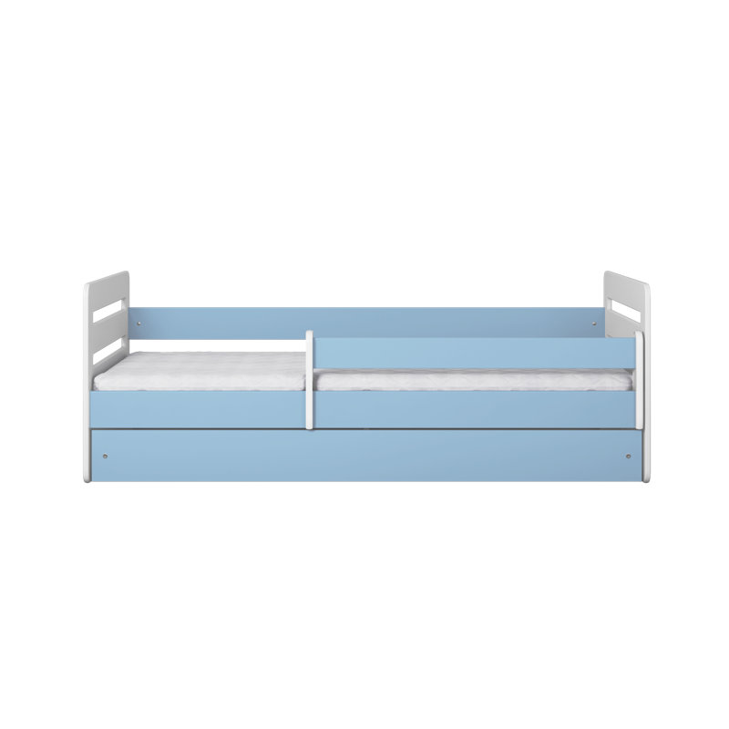 Molly Drawer Convertible Bed and Mattress, European Toddler (80 x 160 cm), Blue