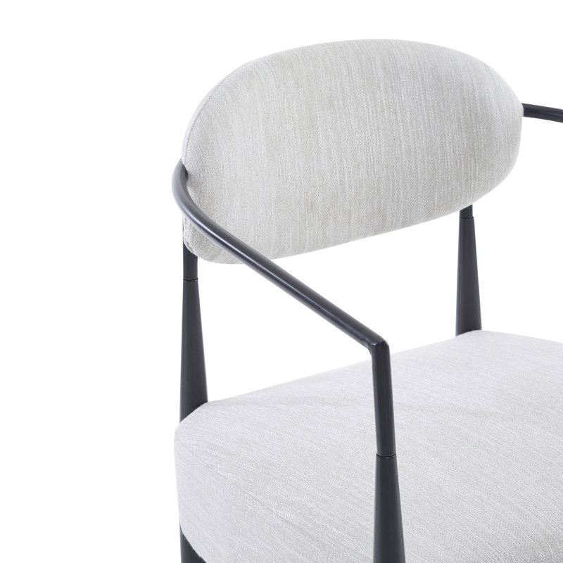 Fauteuil d'appoint rembourré Mid-Century, Beige, Black