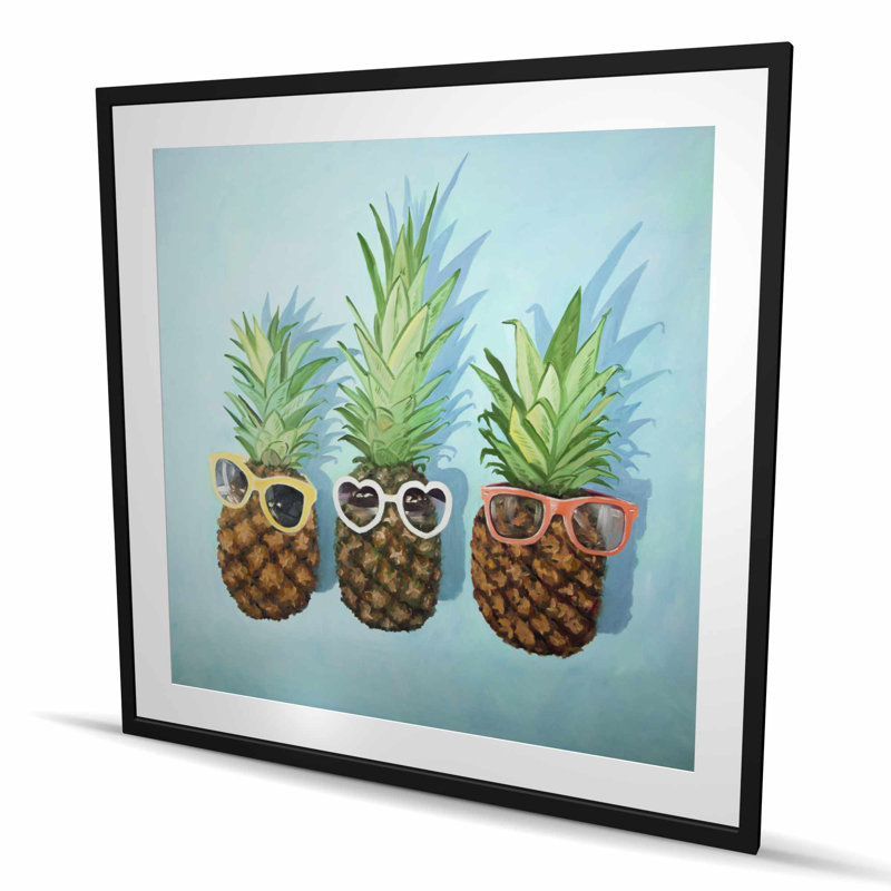 Summer Pineapples - nourriture turquoise encadrée