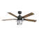 52'' Integrated LED Indoor Ceiling Fan with Light Kit ,Downrod Mount, Stain Black Reversible Motor