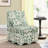 Flannel Single Dining Chair With Soft Cushion & Backrest, No Armrests, Matching Pillow For Waist Support, Green, Ideal For Living Room-1413062204