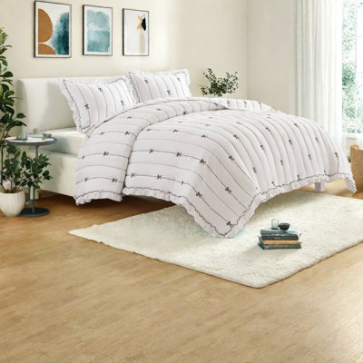 Ensembles de literie en microfibre douce, maison moderne brodée à grand arc
