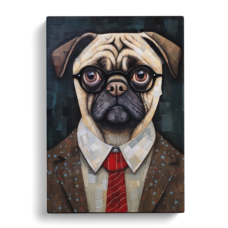 Pug Dadaism - Wrapped Canvas, 50cm H x 35cm W x 3cm D