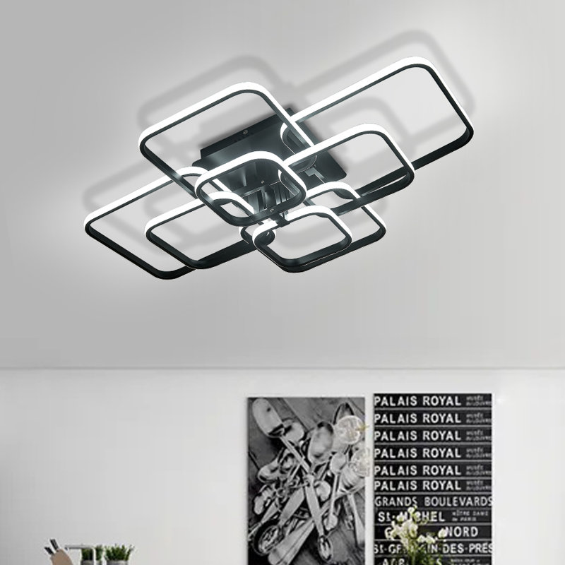 LED Semi Flush Mount, Black