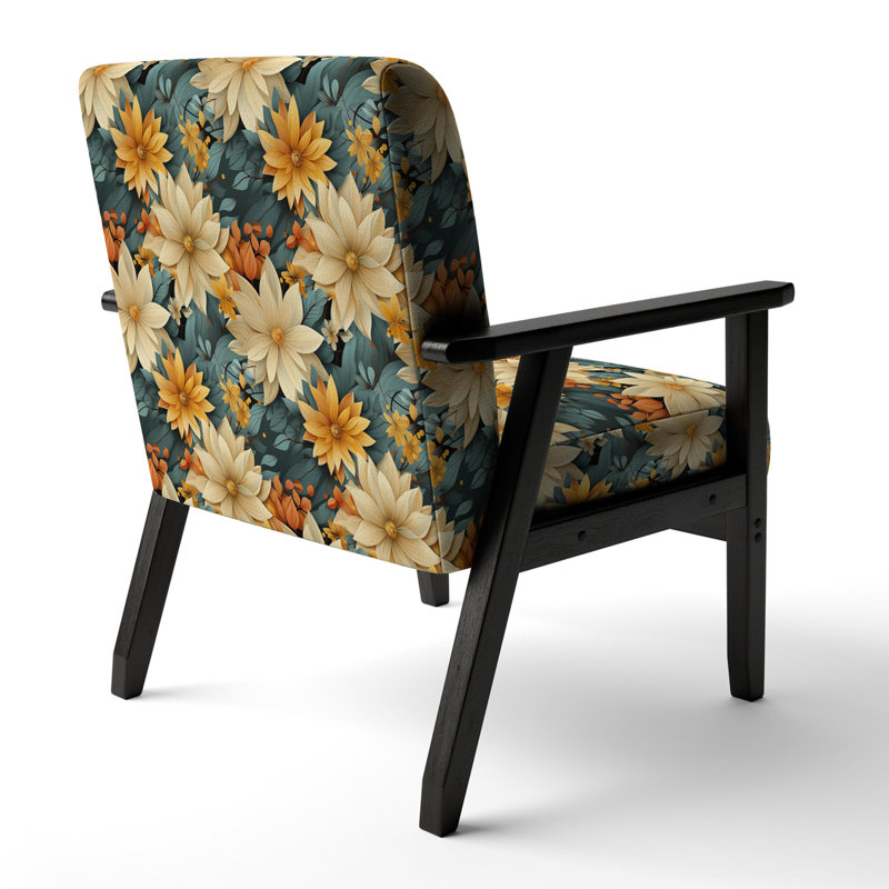 Chaise d'appoint rembourrée Chrysanthemums Mandala