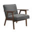 Chaise d'appoint moderne - Tissu d'ameublement contemporain gris foncé avec structure en bois d'hévéa massif, finition brune-459862613-459862614