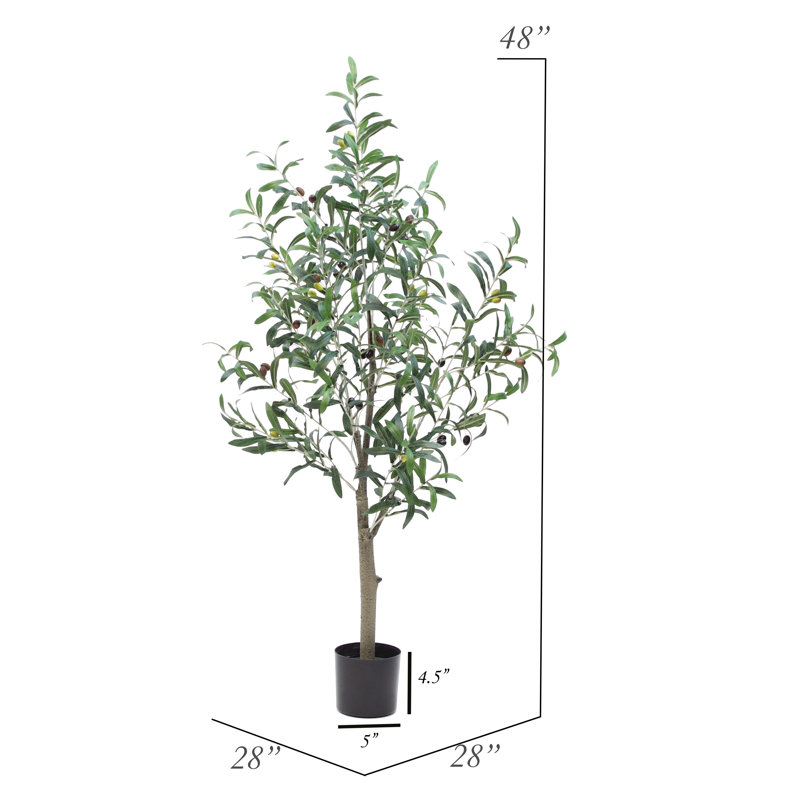 Faux Olive Tree Tree in Pot Liner, 48" H x 24" W x 24" D