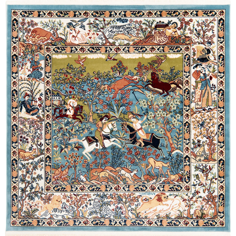 Kelayeh Oriental Indoor Rug, Square 5'
